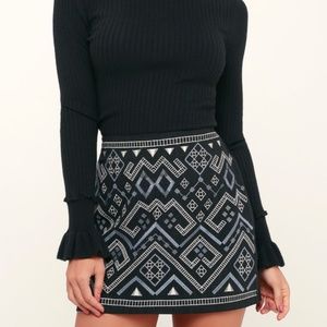Patterned Lush Miniskirt